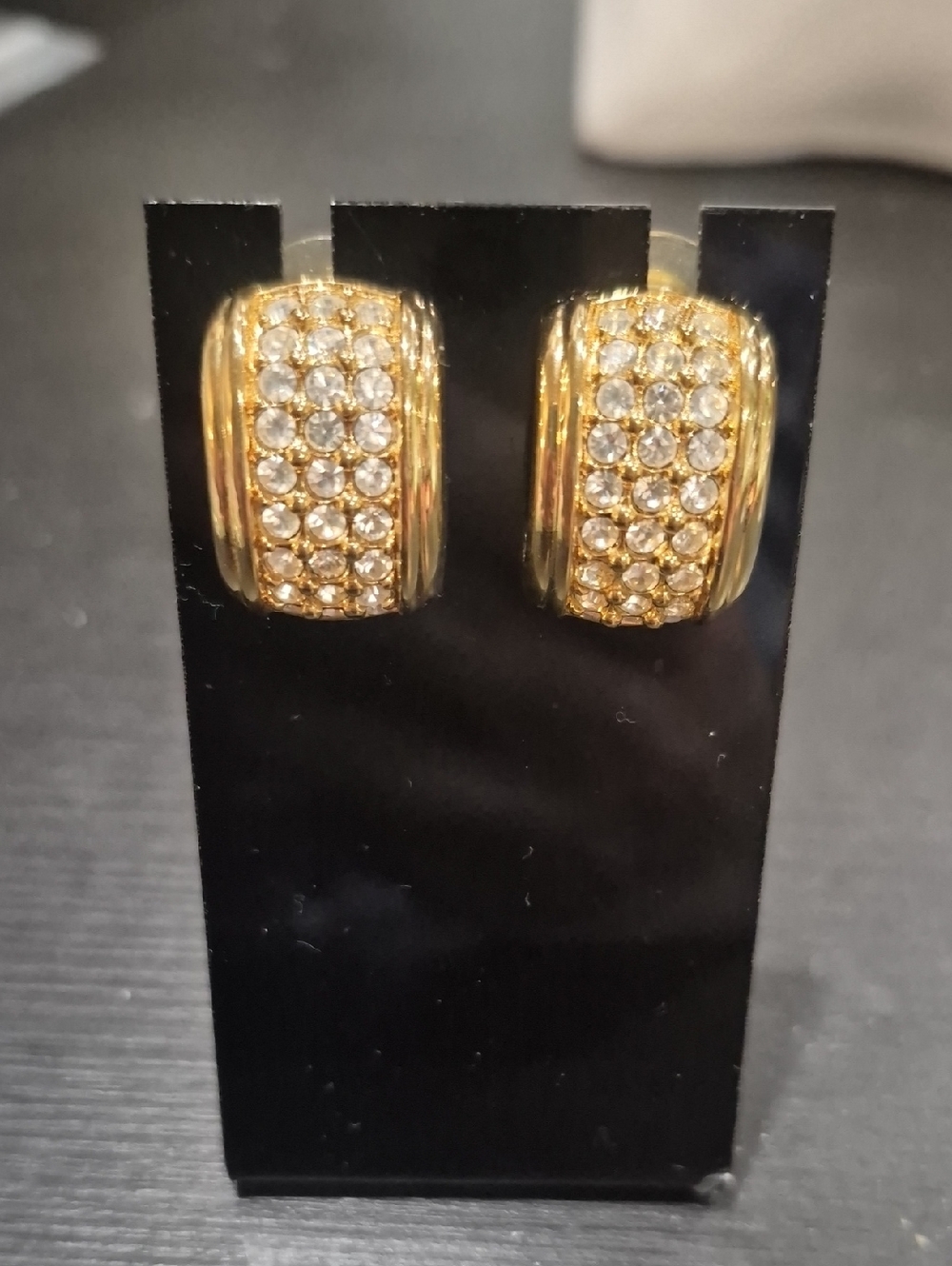 Swarovski S.A.L. (Swarovski America Limited) gold-tone crystal huggie Earrings